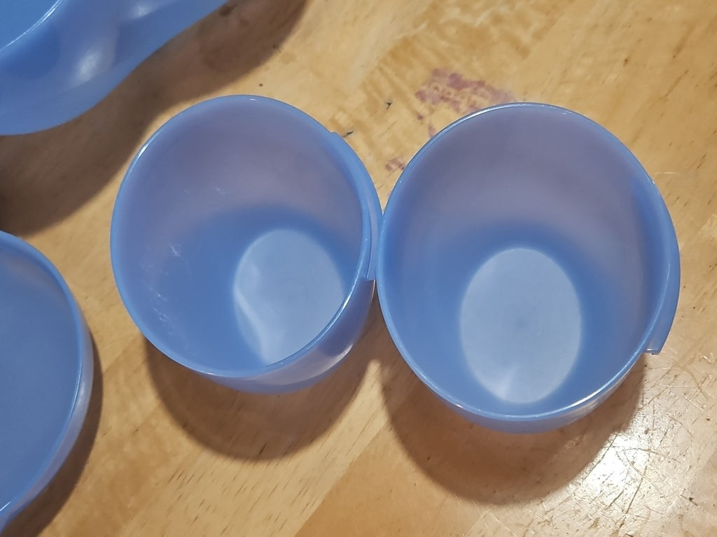 Tupperware Light Blue Chip N Dip 6 Piece Set Serving Platter 1.5 Gal