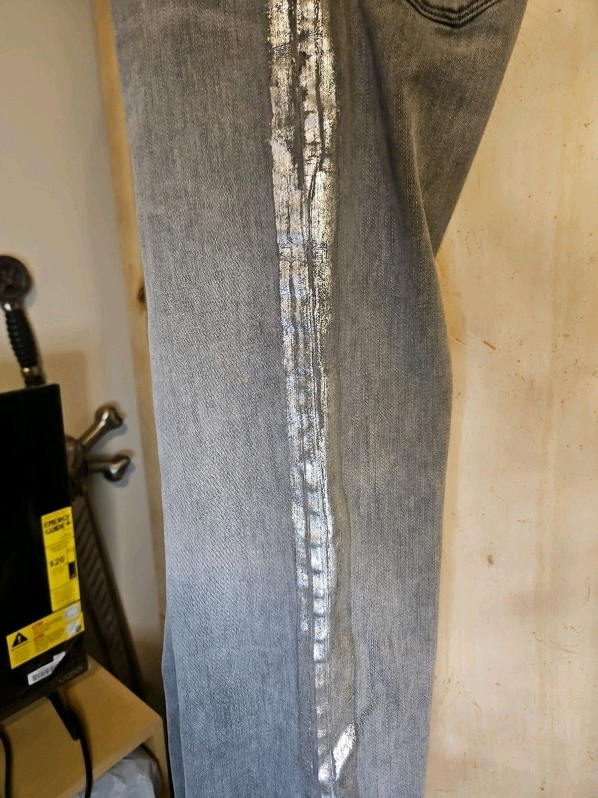 Frame Le High Straight Field Foil Tux Gray Womens Ankle Jeans Sz 25