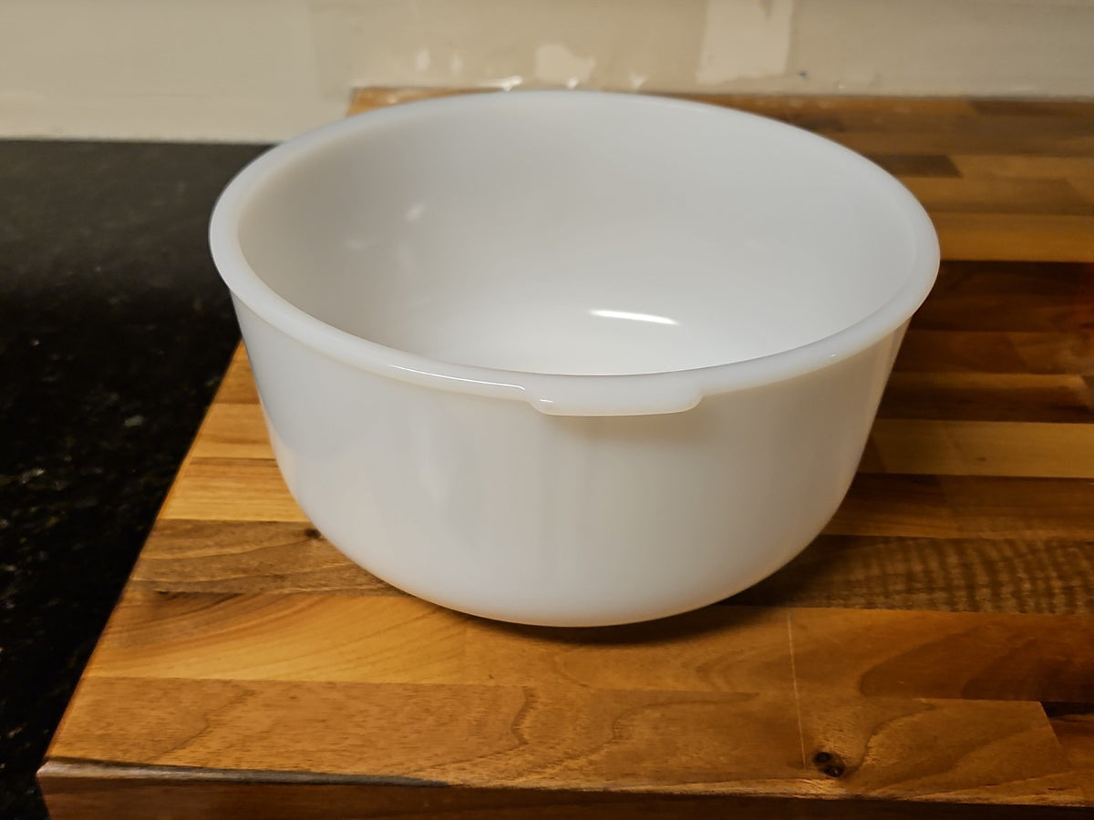 Vintage Glasbake Made for Sunbeam Mixer  19CJ Large White Milk Glass Mixing Bowl