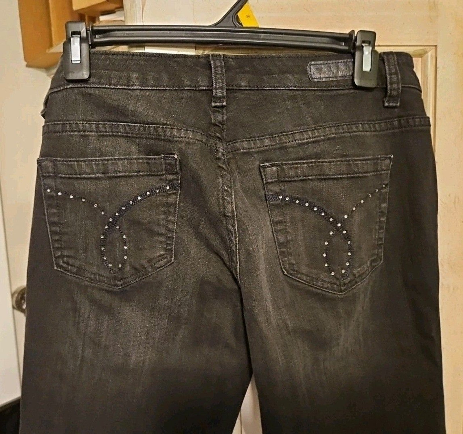 Calvin Klein Black Jeans Rhinestone Accent Pockets Size 29/8 Petite