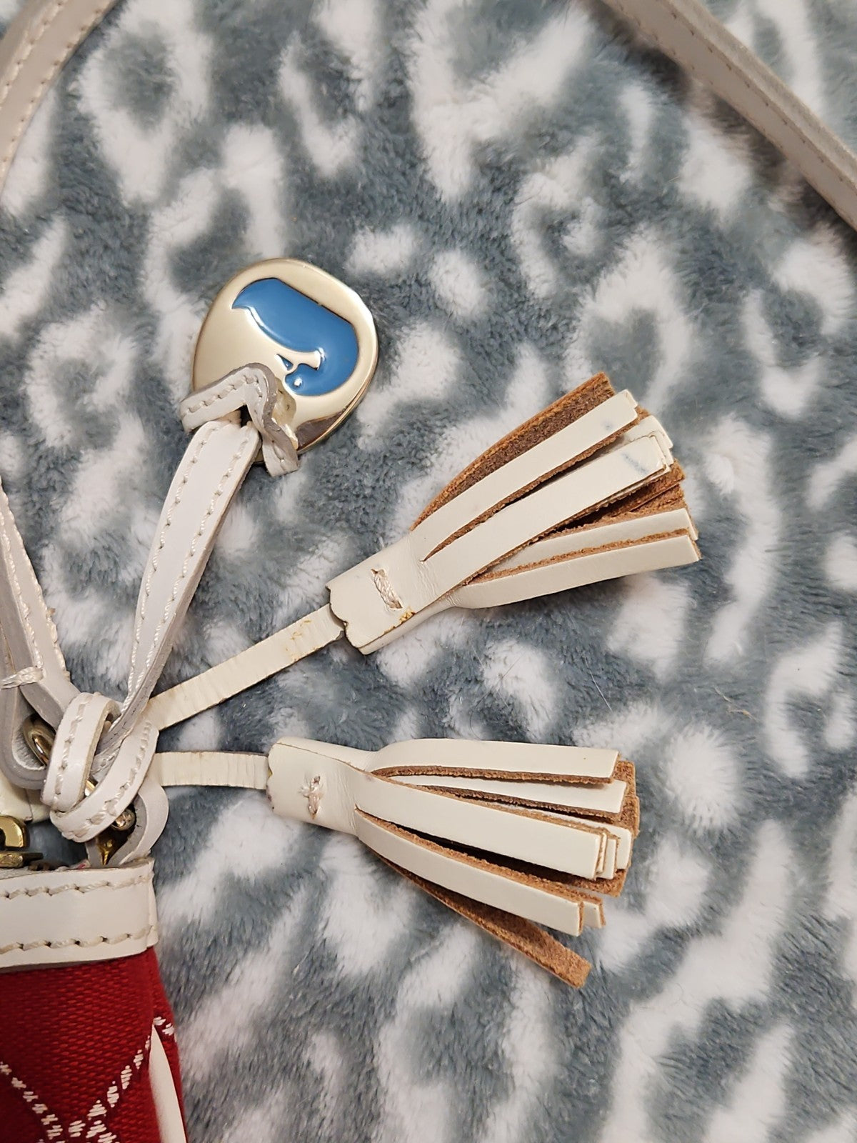Vintage Y2K Nautical Dooney & Bourke Red & White DB Signature Jacquard Crossbody