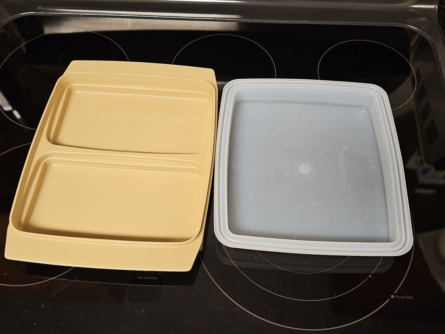 Vintage Almond Tupperware Deviled Egg Keeper Carrier & Lid Only No Trays
