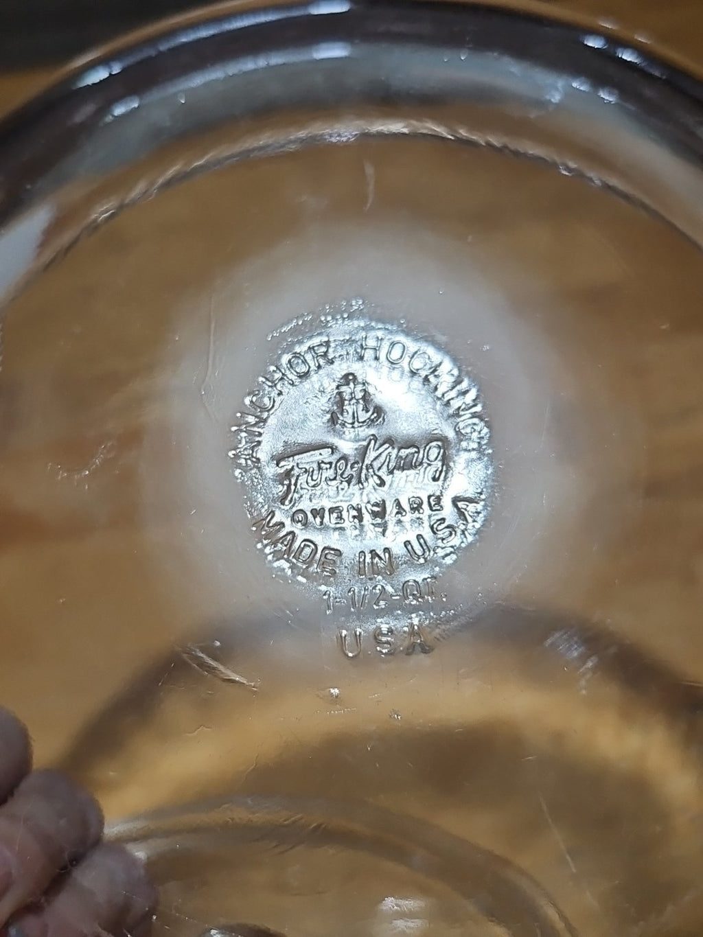 Vintage Fire King 9" Clear Glass Casserole Dish with Lid 1-1/2 Quart 50s 437-408