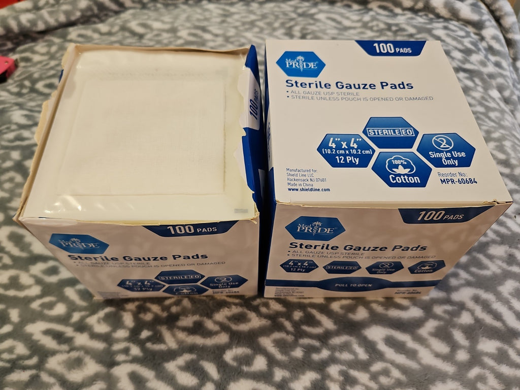 Medpride & Gauze Care 4’’ x 4’’ Sterile Gauze Pads for Wound Dressing 207 Pcs