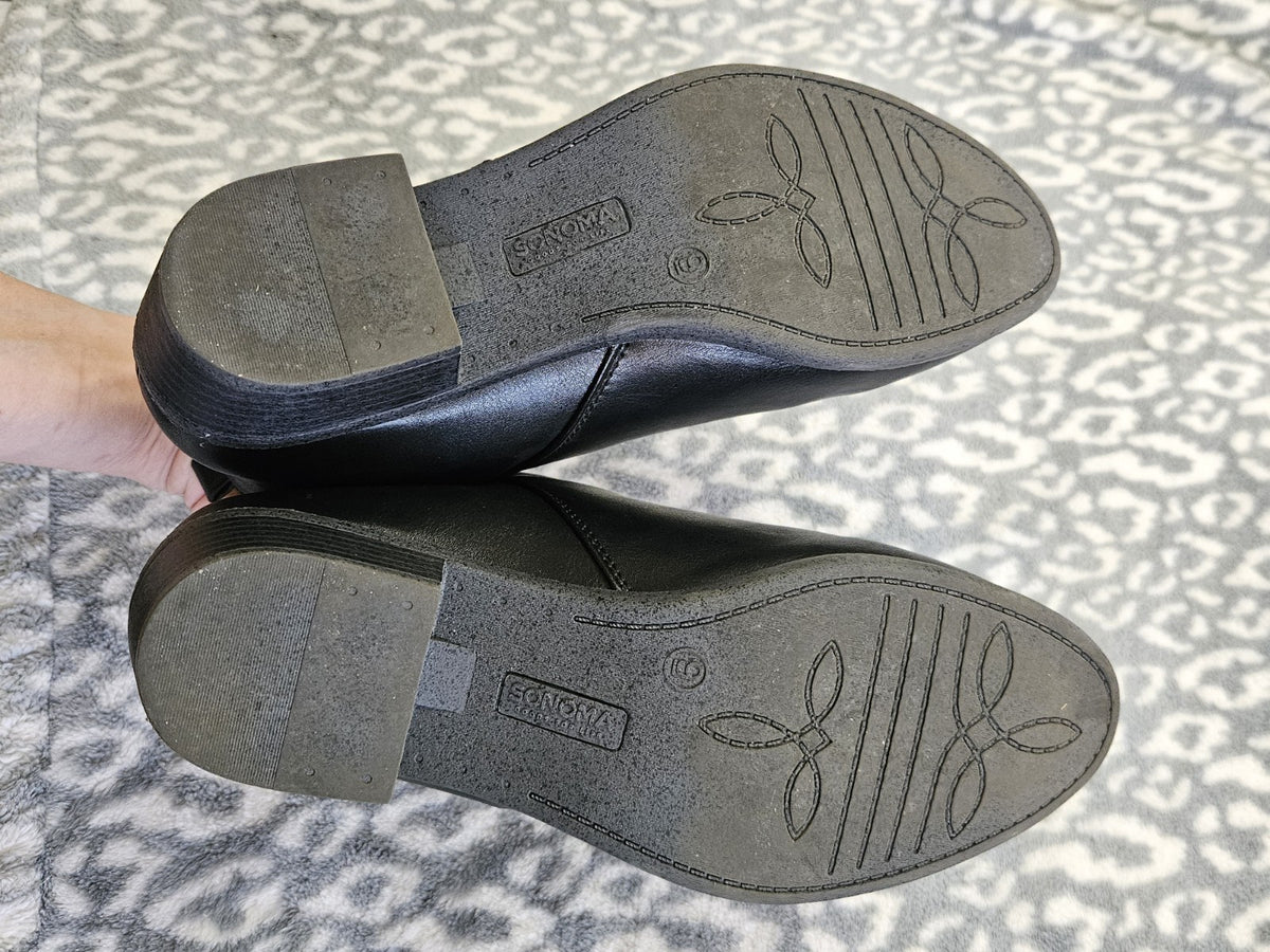 Sonoma Goods For Life Millo Black Ankle Boots Zip-up Women’s Size 9 EUC
