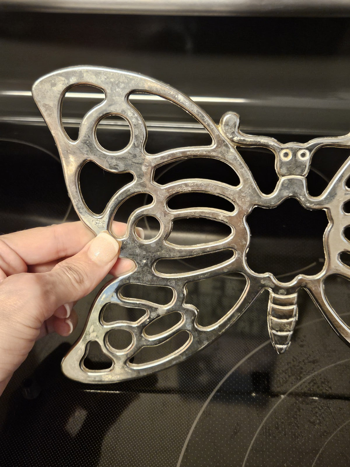 Vintage Leonard Silver Plated Butterfly Trivet Wall Hanging Made In Italy