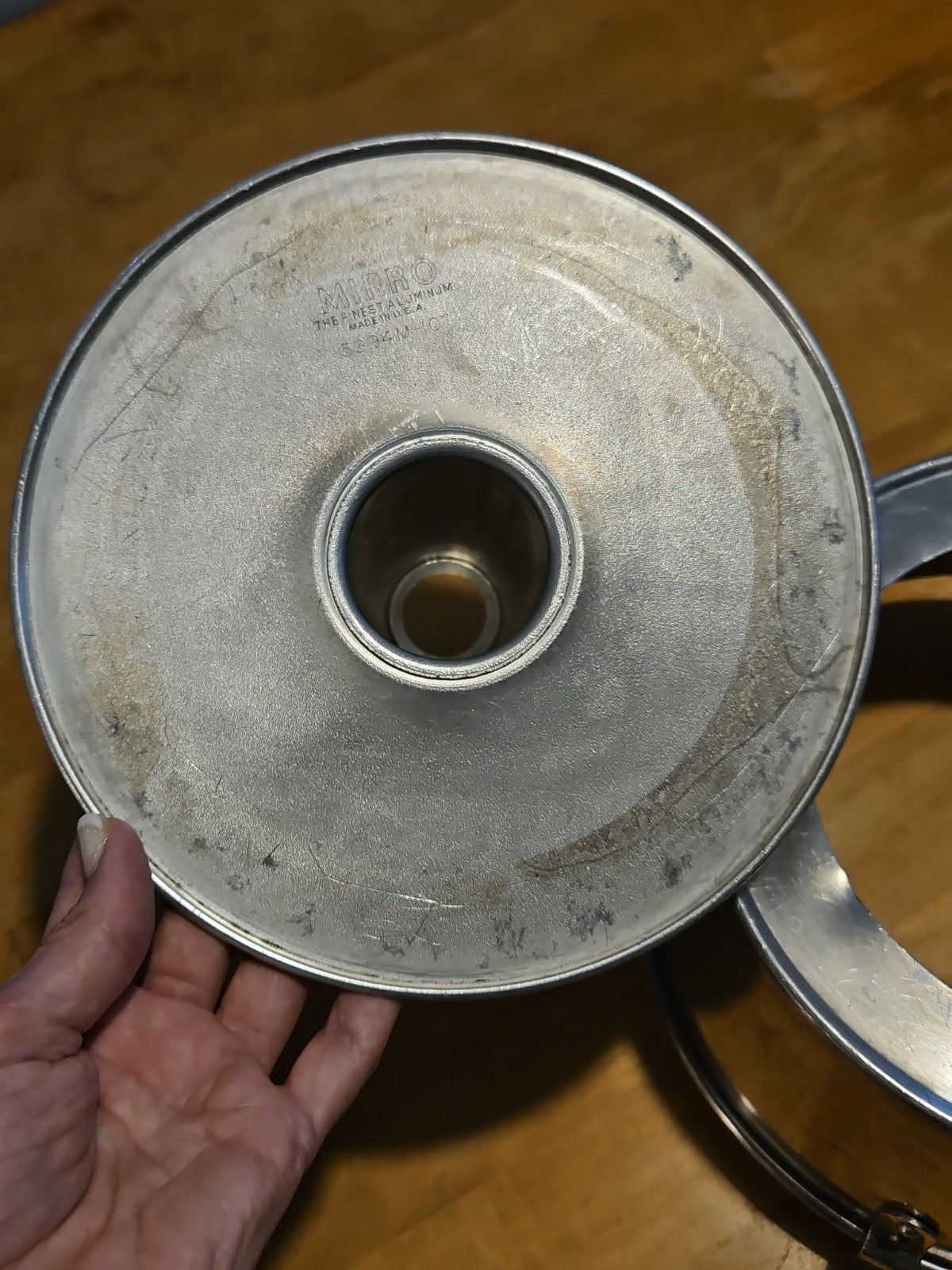 Vintage Mirro Aluminum 10" Angel Food Cake Pan W/ Base Insert 5394M 2 Piece Set