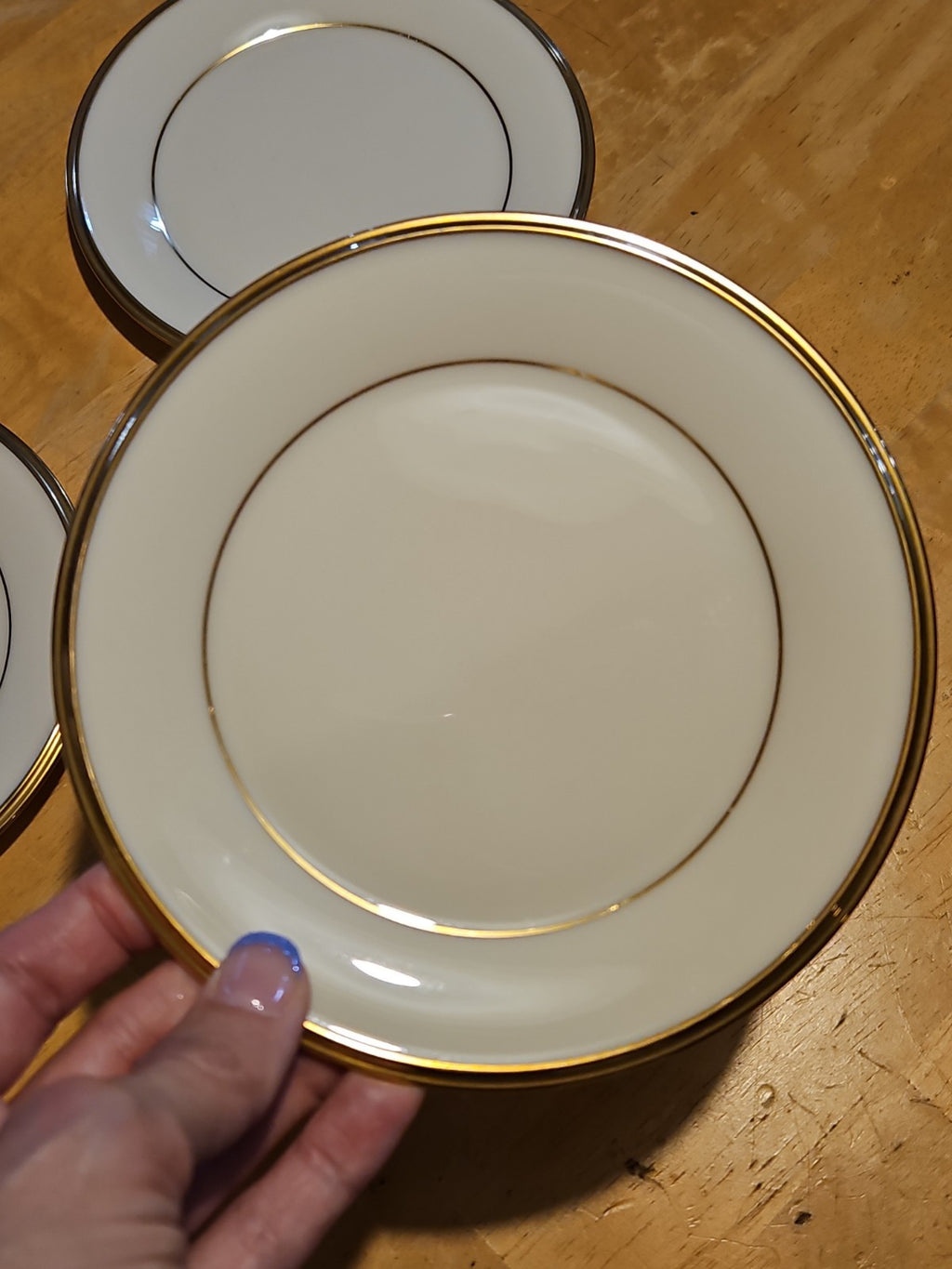 Set of 3 Lenox Eternal Bread & Butter Plates 6 3/8" Ivory Gold Trim USA NWT