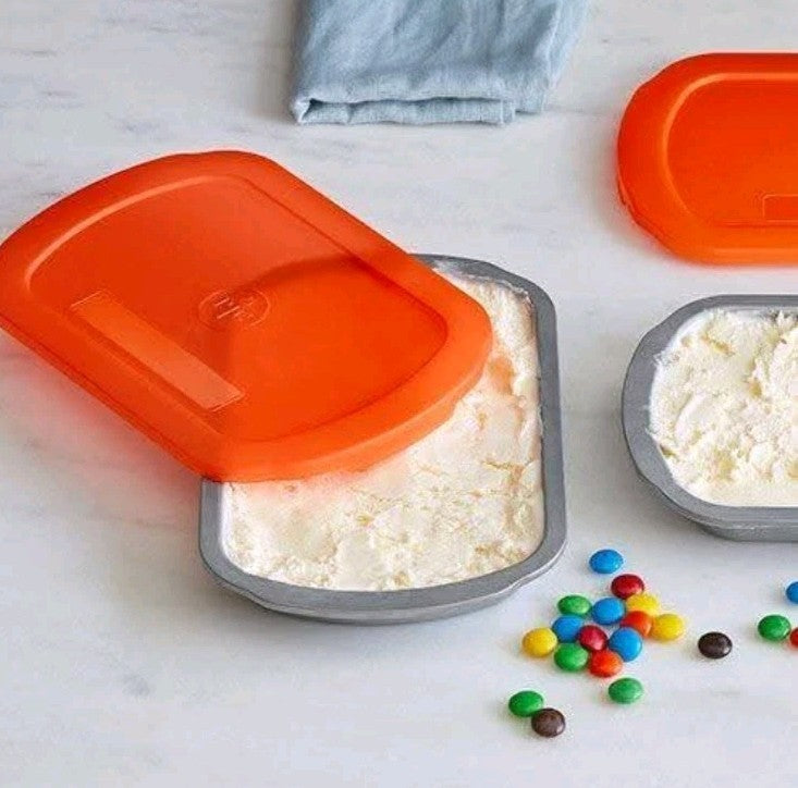 Set of 2 Pampered Chef Freezer Storage Containers with Lids #100078 NIB