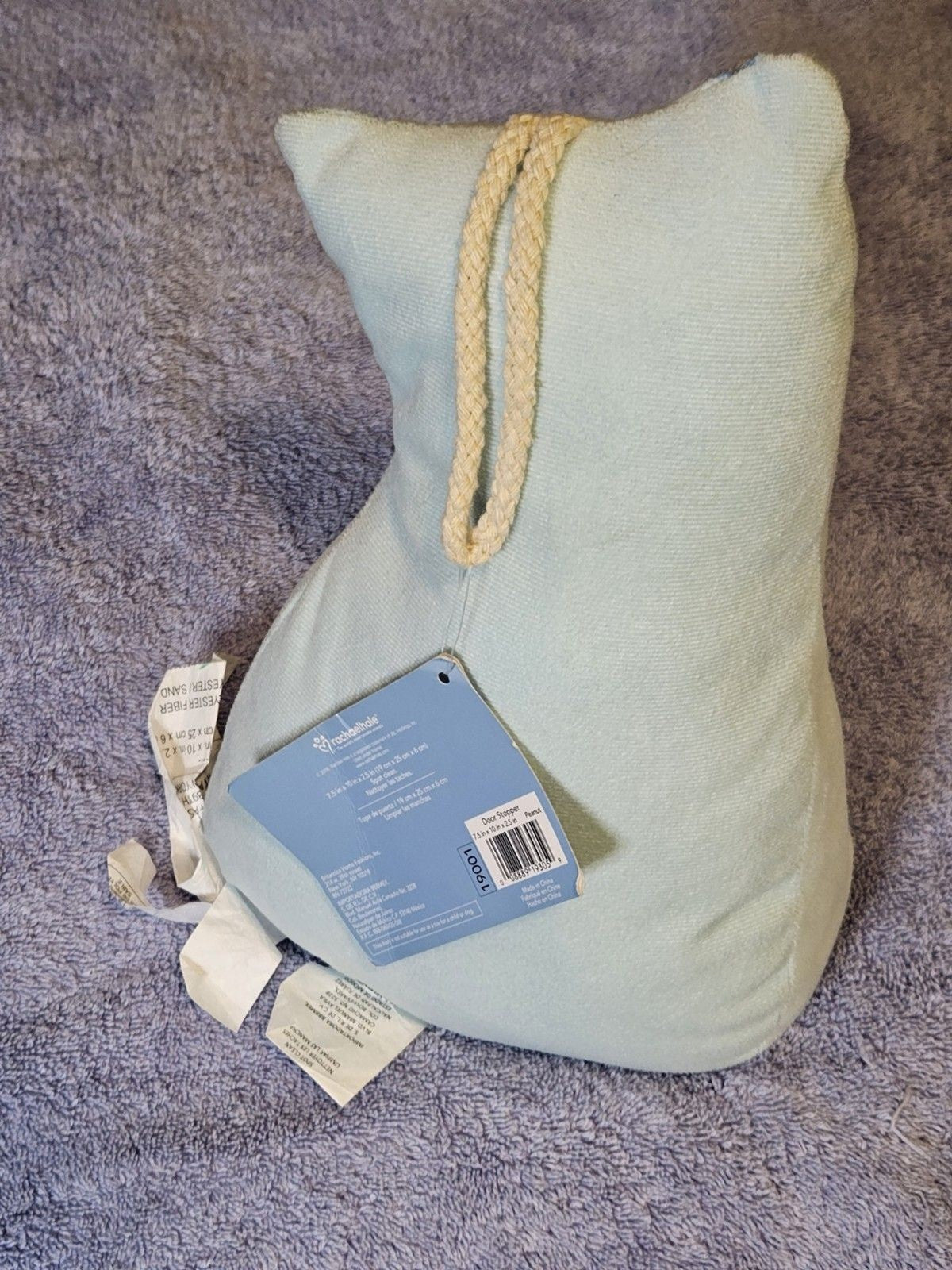 Rachael Hale Cat Kitten Doorstop Tiara Crown Blue Bean Bag w/ Handle