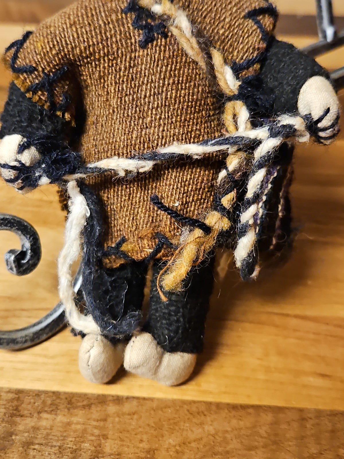 Vintage Andean Folk Art Doll 6.5" Hand Woven Peruvian Knitted Cloth