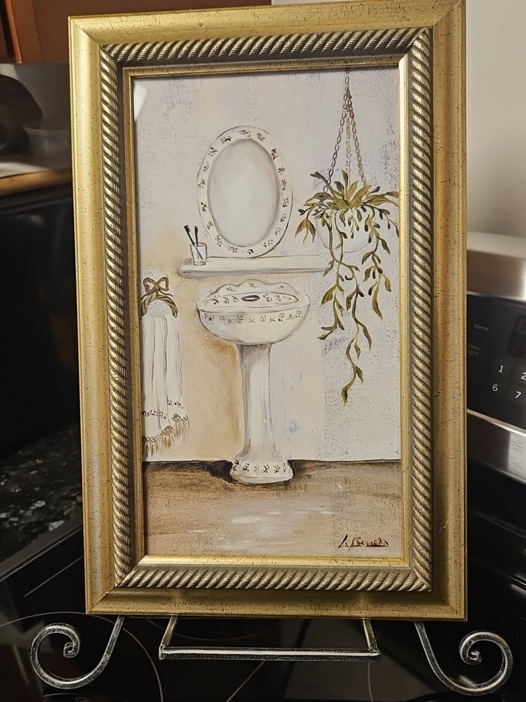 Framed Vintage Style Victorian Sink Bathroom Art Decor Print 17"x11"
