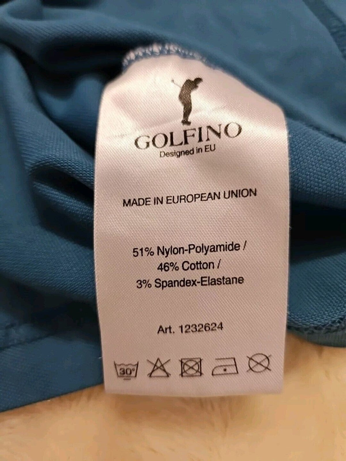 GOLFINO Womens Size 8 Teal W/ White Collar 3/4 Sleeve Polo Shirt Golf