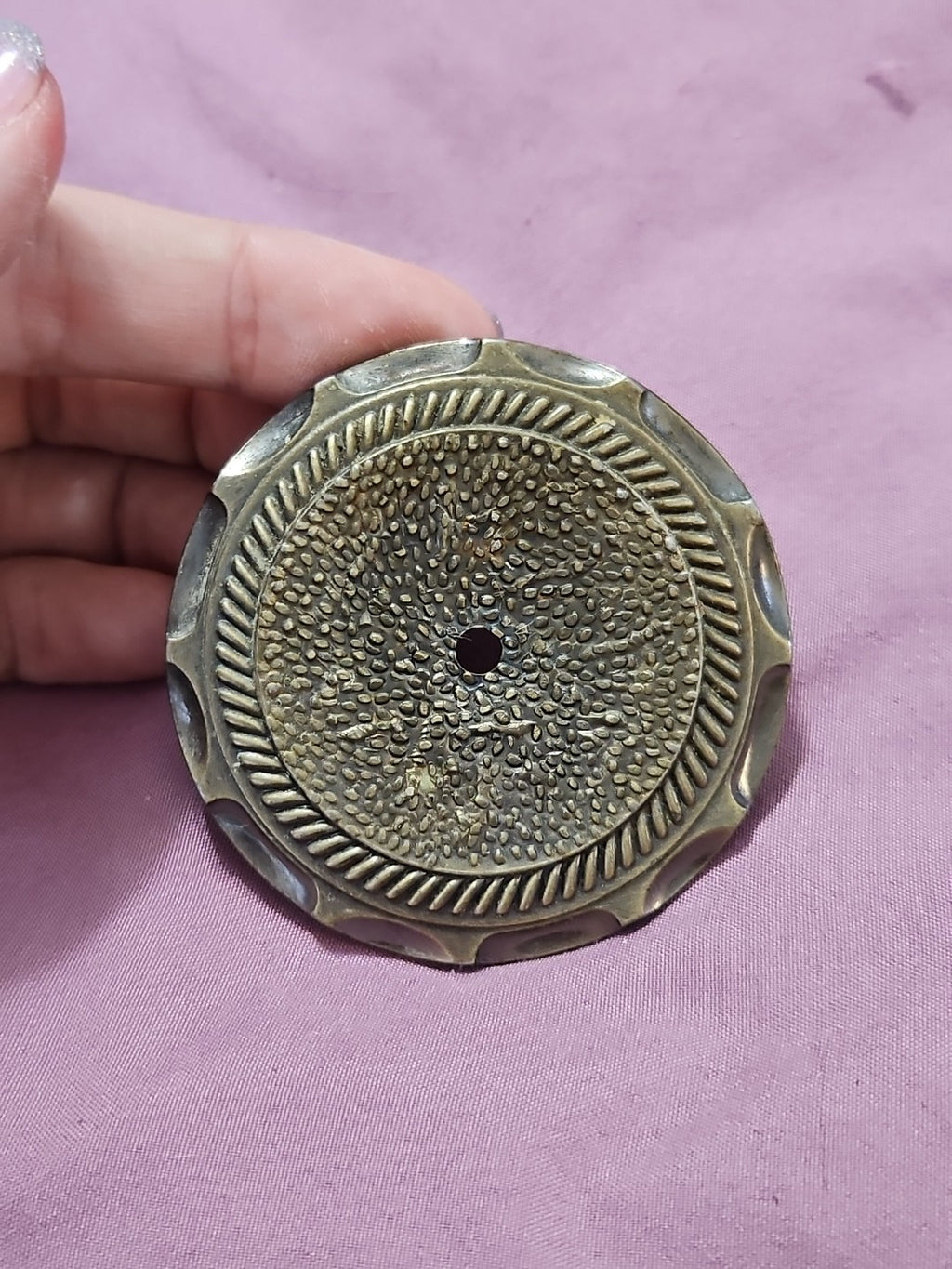 Vintage Round 2.5" Brass Tone Door Knob Drawer Pull Backplate