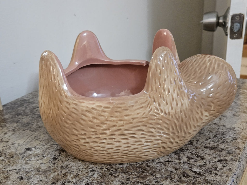 Ceramic Sloth Yarn Holder / Yarn Bowl - So Cute! Measures 9.5"x7.5"x5.5"