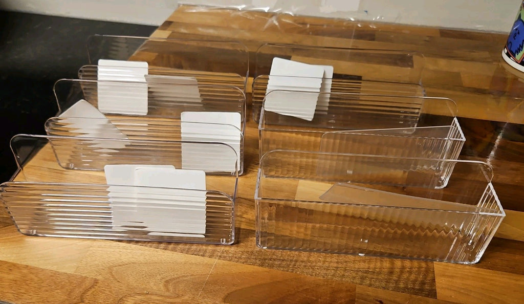 Lot Of 6 Clear Acrylic Adhesive Wall Mounted Organizer Bins Cabinet Storage NIB
