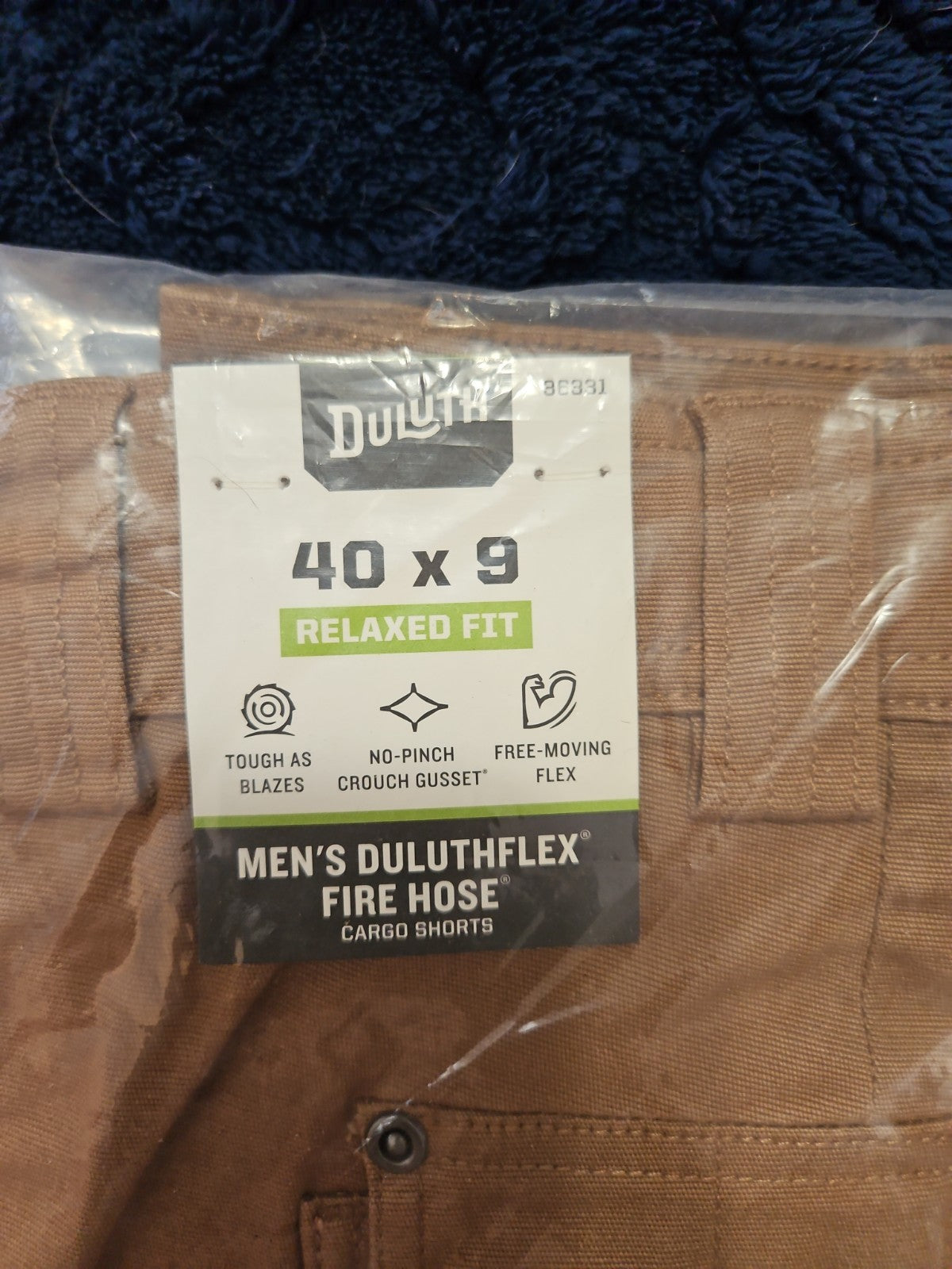 Duluth Trading Co Flex Fire Hose Relaxed Fit 9" Brown Cargo Shorts 36331 Mens 40
