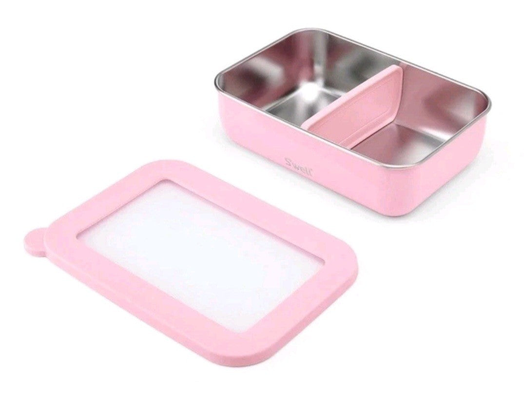 NIP S'well Stainless Steel Bento Box in Peony Pink Swell Lunch Box 60oz