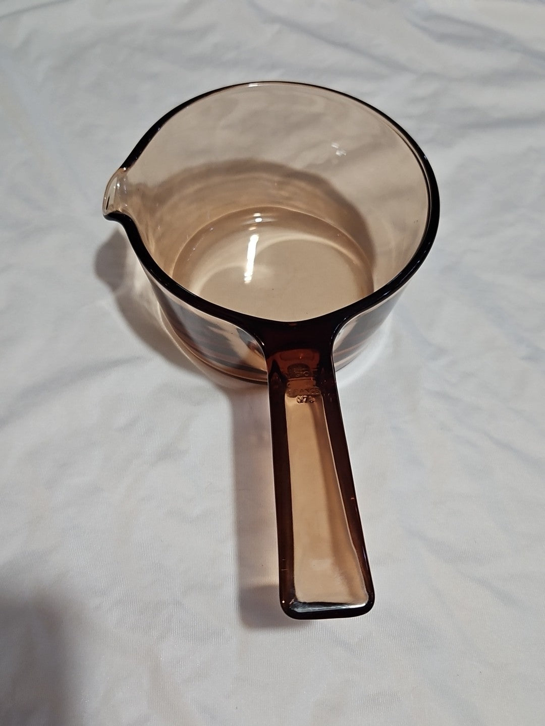 Vintage CorningWare Vision Amber 0.7 L / 0.7 Qt. Sauce Pan W/ Pour Spout No Lid