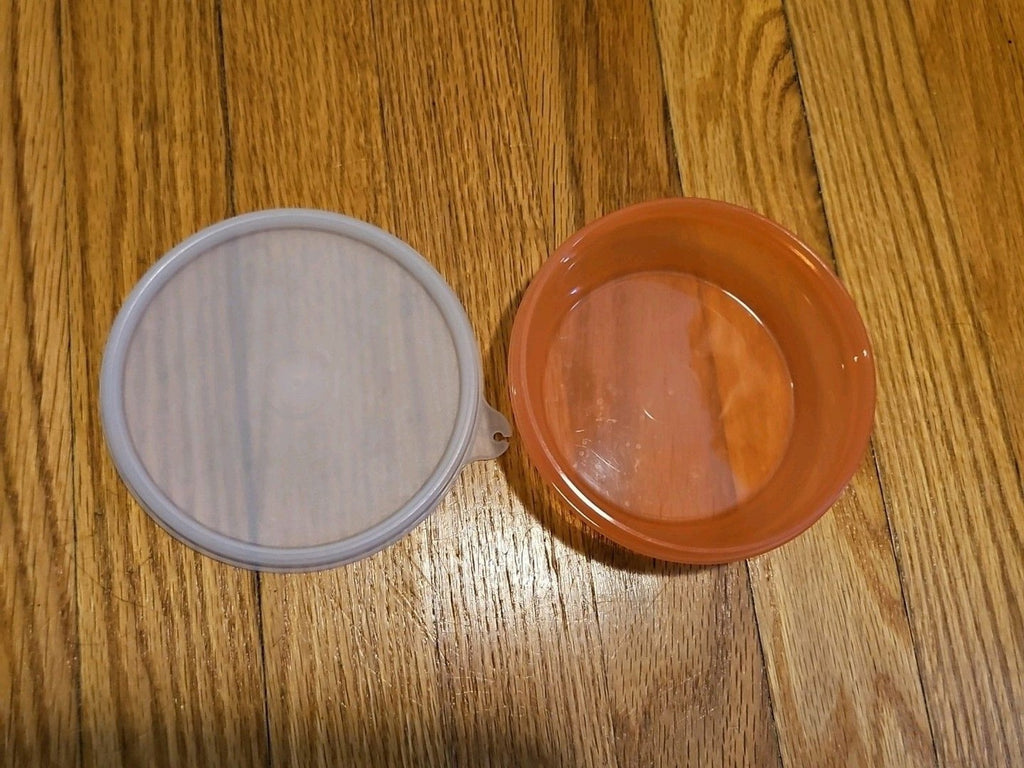 Orange Tupperware Stuffables Bowl 5422A-7 With Sheer Lid 1928-1