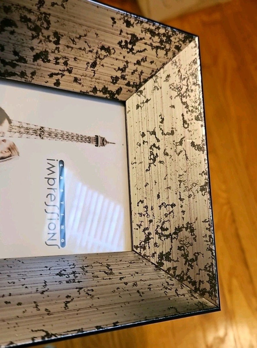 Lasting Impressions Rustic Silver & Black Photo Frame 4x6 Photo Size NEW