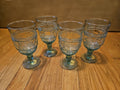 Vintage Mikasa 1960 Embossed Fruit Light Green Glasses Set of Four (4)