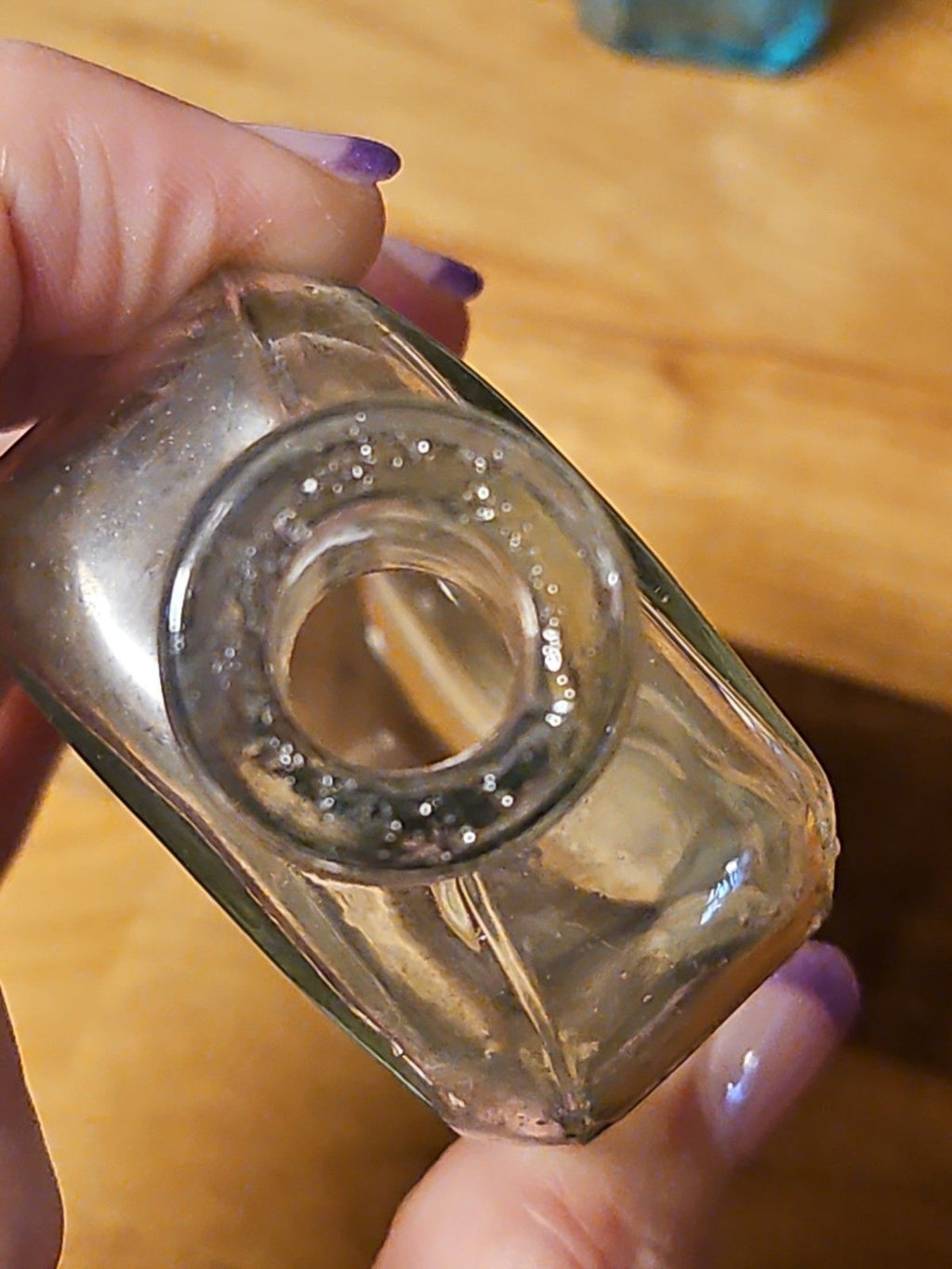 Set Of 3 Sec Gen 1900's Antique Three In One 3 in 1 Oil Co Blown Glass Bottles