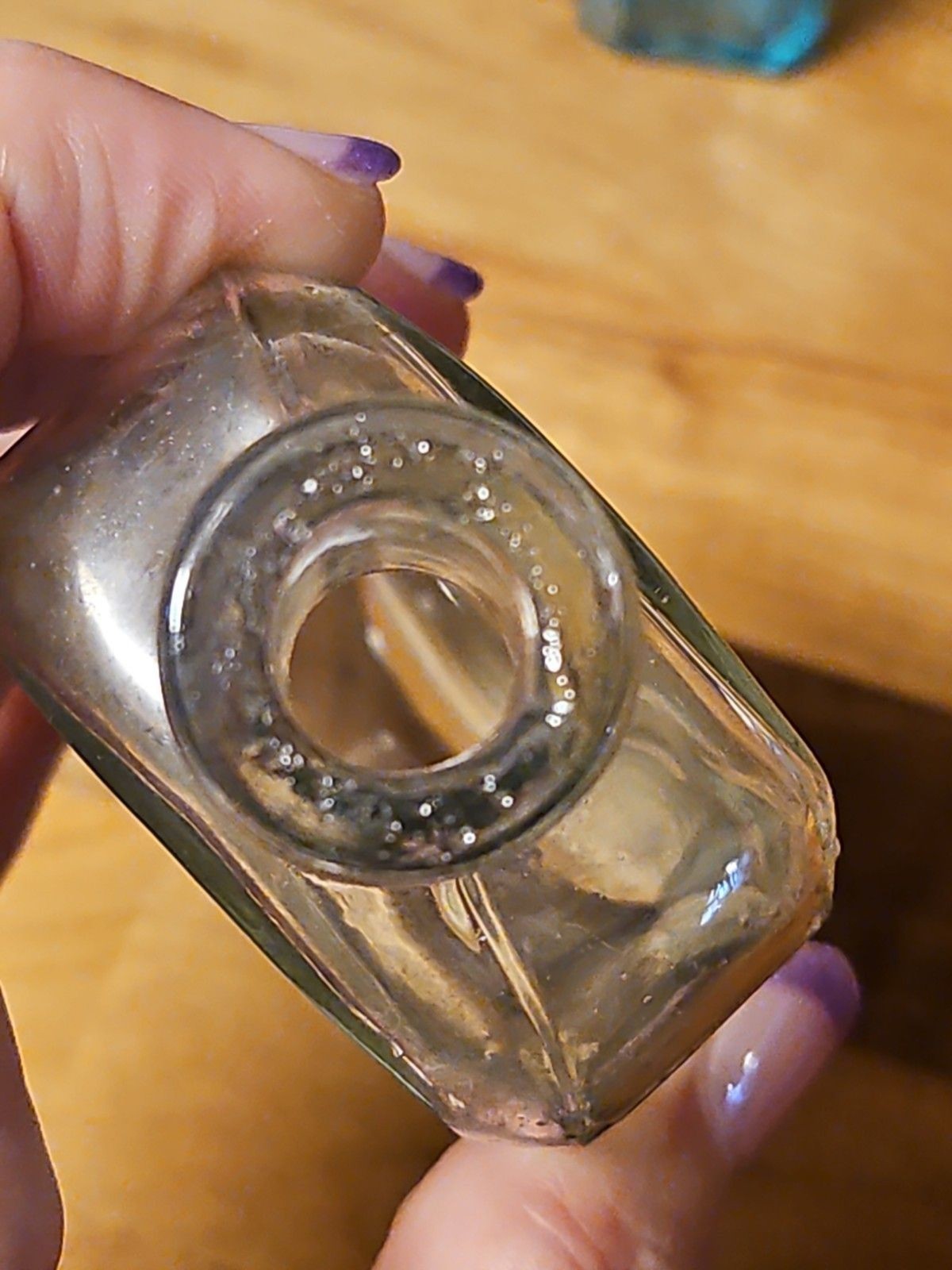 Set Of 3 Sec Gen 1900's Antique Three In One 3 in 1 Oil Co Blown Glass Bottles