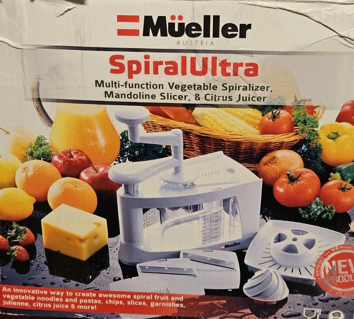 New Open Box Mueller Spiral Ultra Multi-Function Spiralizer Slicer Citrus Juicer