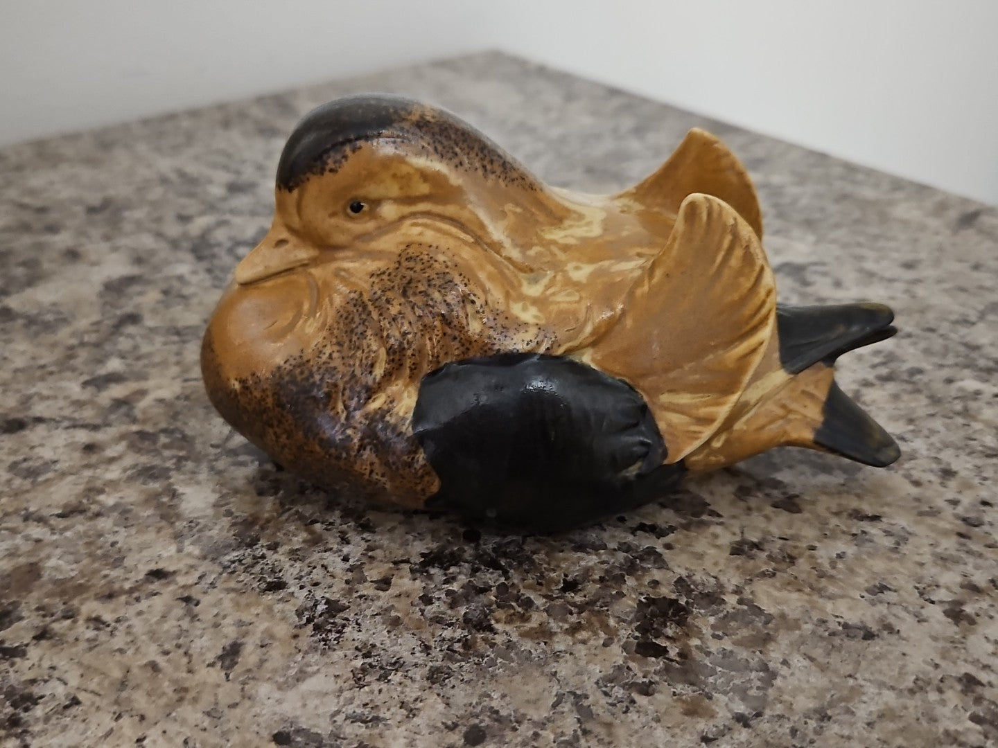 Vintage Andrea by Sadek Brown Black Sitting Doves Birds Ducks Figurines Lot Of 2