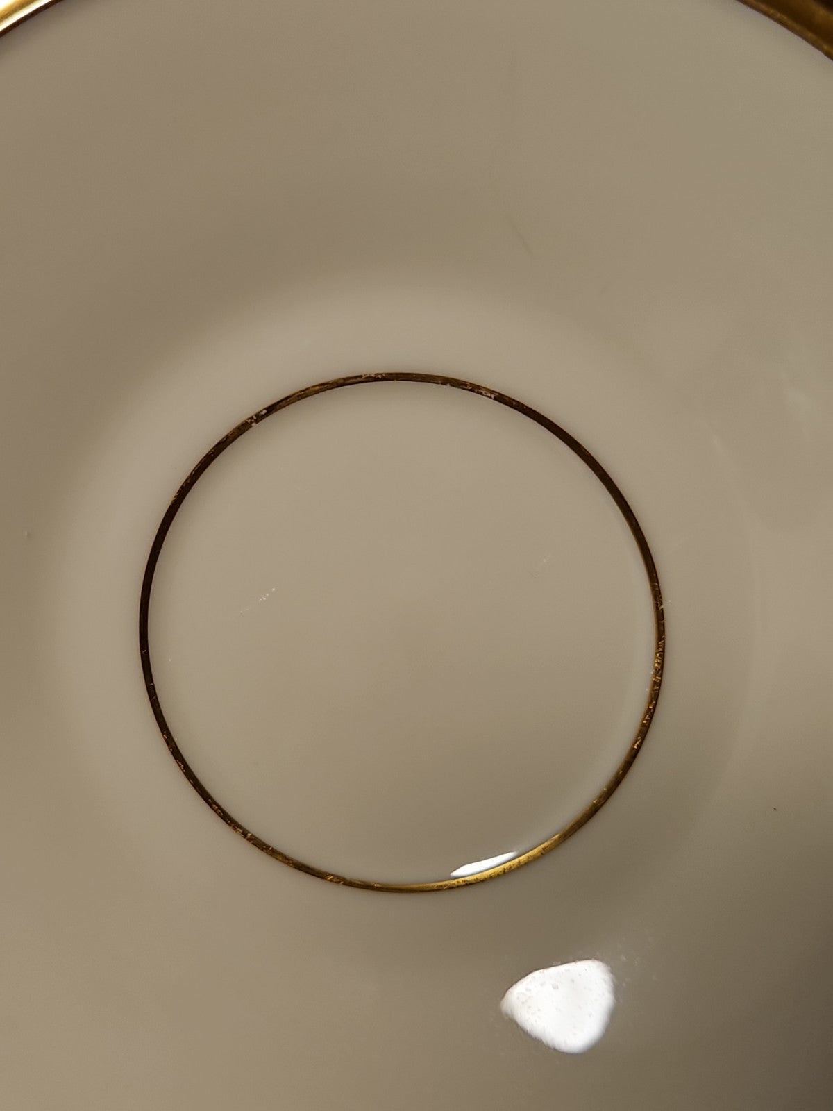 Vintage Lenox Eternal Dimension Cup Saucer Set Ivory Gold Rim NWT
