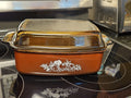 Vintage West Bend Slow Cooker 4qt Brown & White Vegetable Pattern Pot & Lid Only