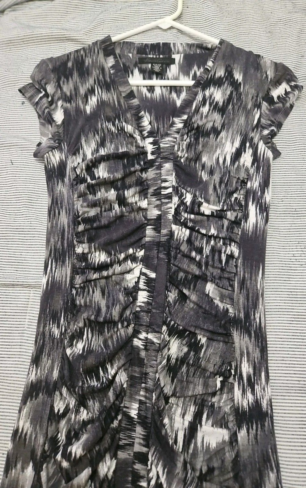 Kenneth Cole New York Women’s Sz Small Ruched Rite Dress Black & White Mosaic