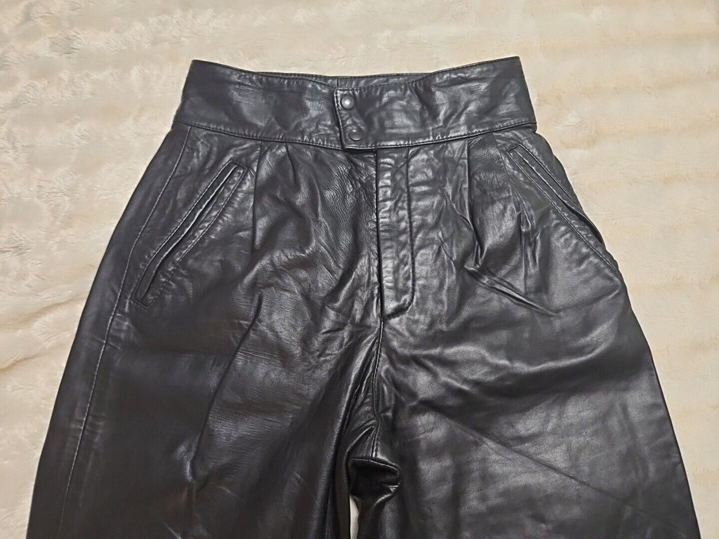 Womens Remi Leather Pants Black 6 Vintage 80s 90s Era Fully Lined, Super Soft