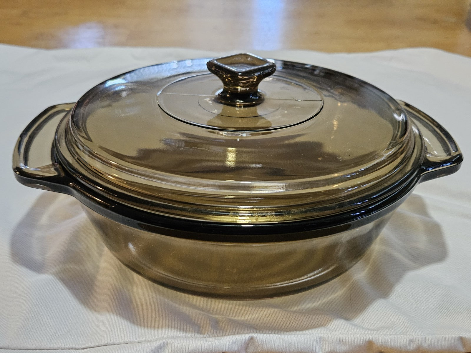 Vintage Anchor Hocking Brown Glass 1.5qt Casserole Dish w/ Lid #1037