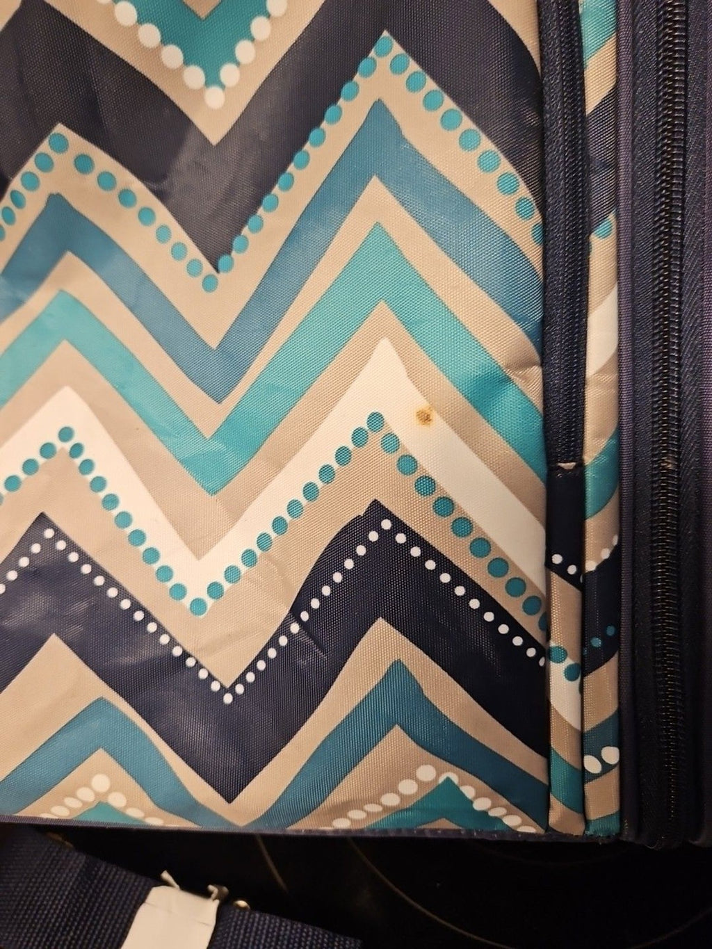 Thirty One Thermal On The Double Set In Teal & Blue Dotty Chevron EUC - Clean!