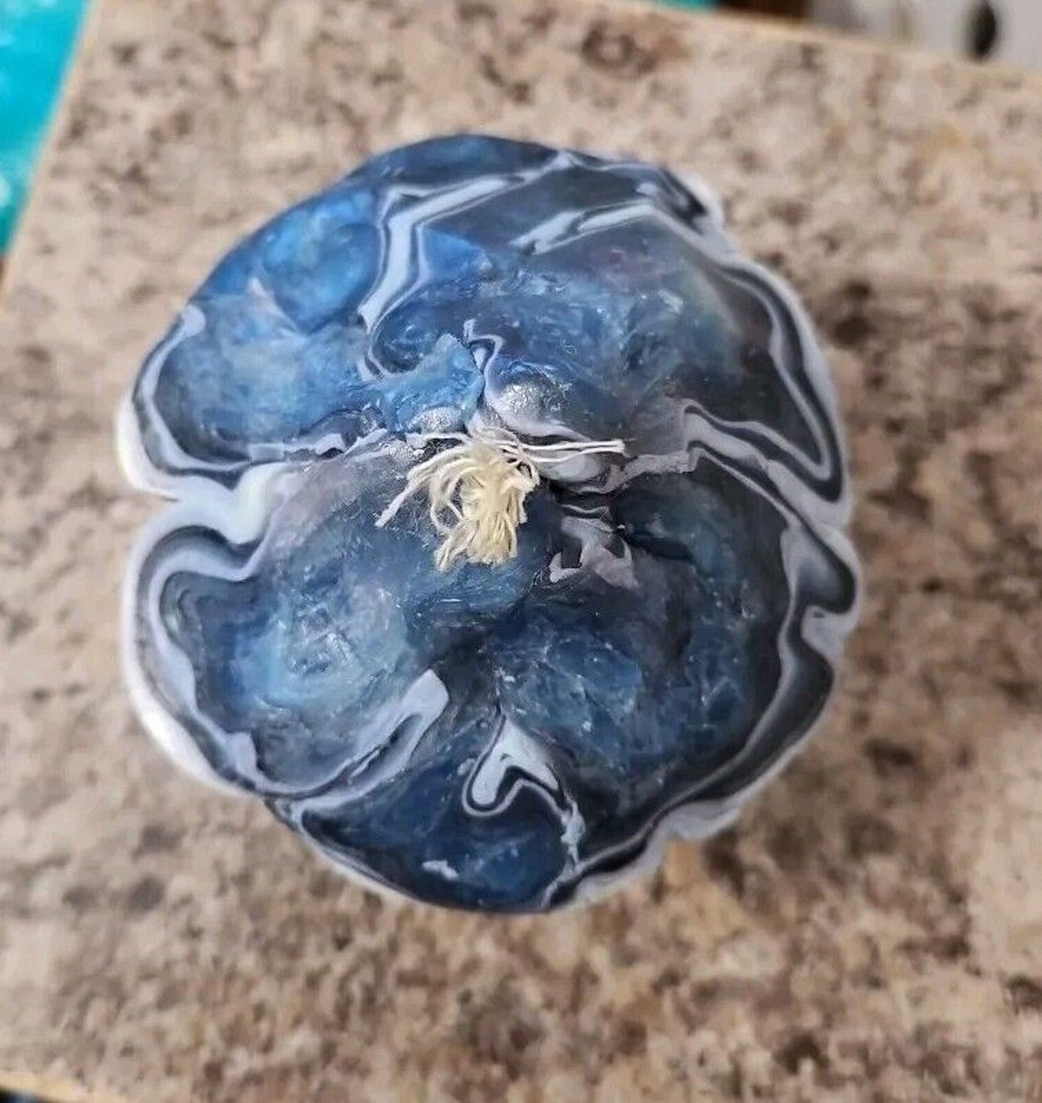 Norther Lights Candles Blue Mushroom Shaped Candle Handmade Unused