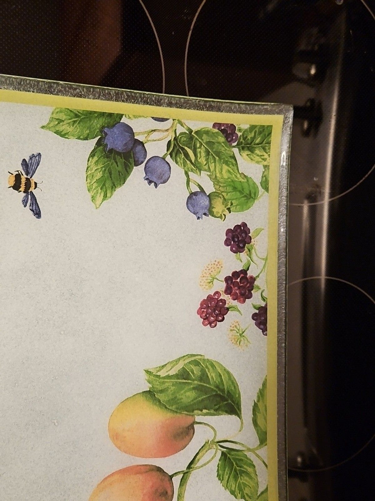 Gorham Fall Orchard Fused Art Glass 13.75" Square Serving Platter - Beautiful!