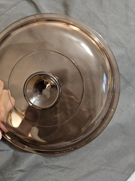 Vintage Pyrex Replacement Lid Pyrex Vision V2.5C Brown 8.5" Diameter
