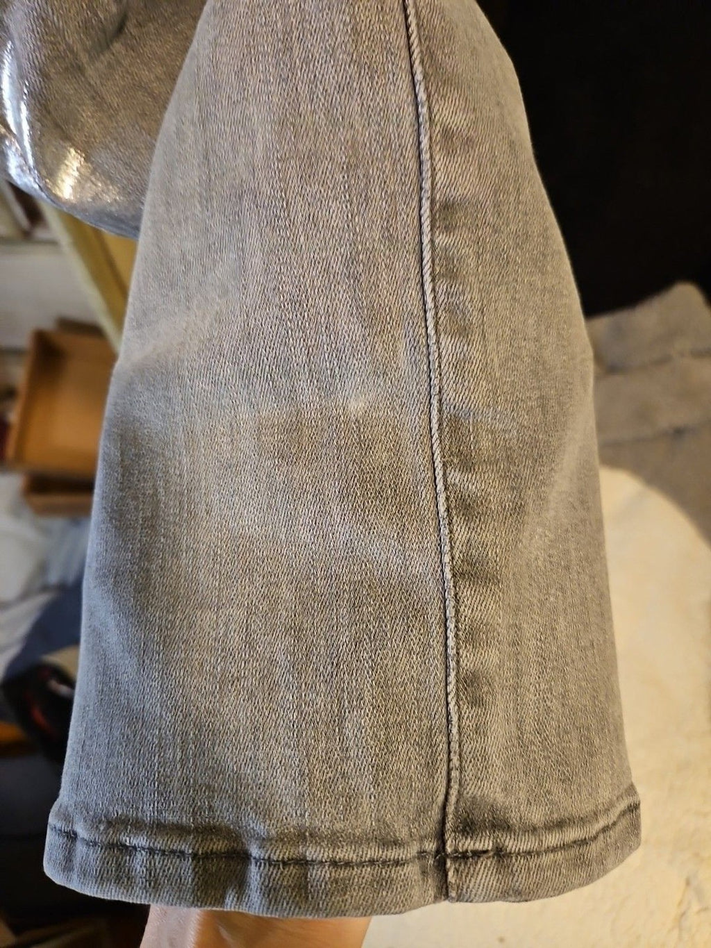 Frame Le High Straight Field Foil Tux Gray Womens Ankle Jeans Sz 25
