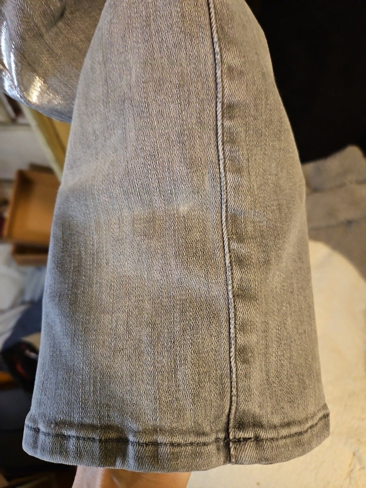 Frame Le High Straight Field Foil Tux Gray Womens Ankle Jeans Sz 25