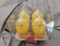4 GLITTERY YELLOW CHICKS CANDLES EASTER SET NIB
