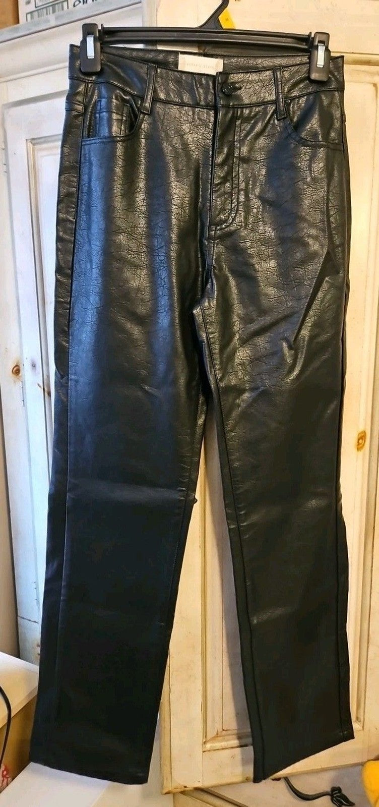 Altar'd State Black Vegan Faux Leather Pleather High Rise Pants Size 24 / XS