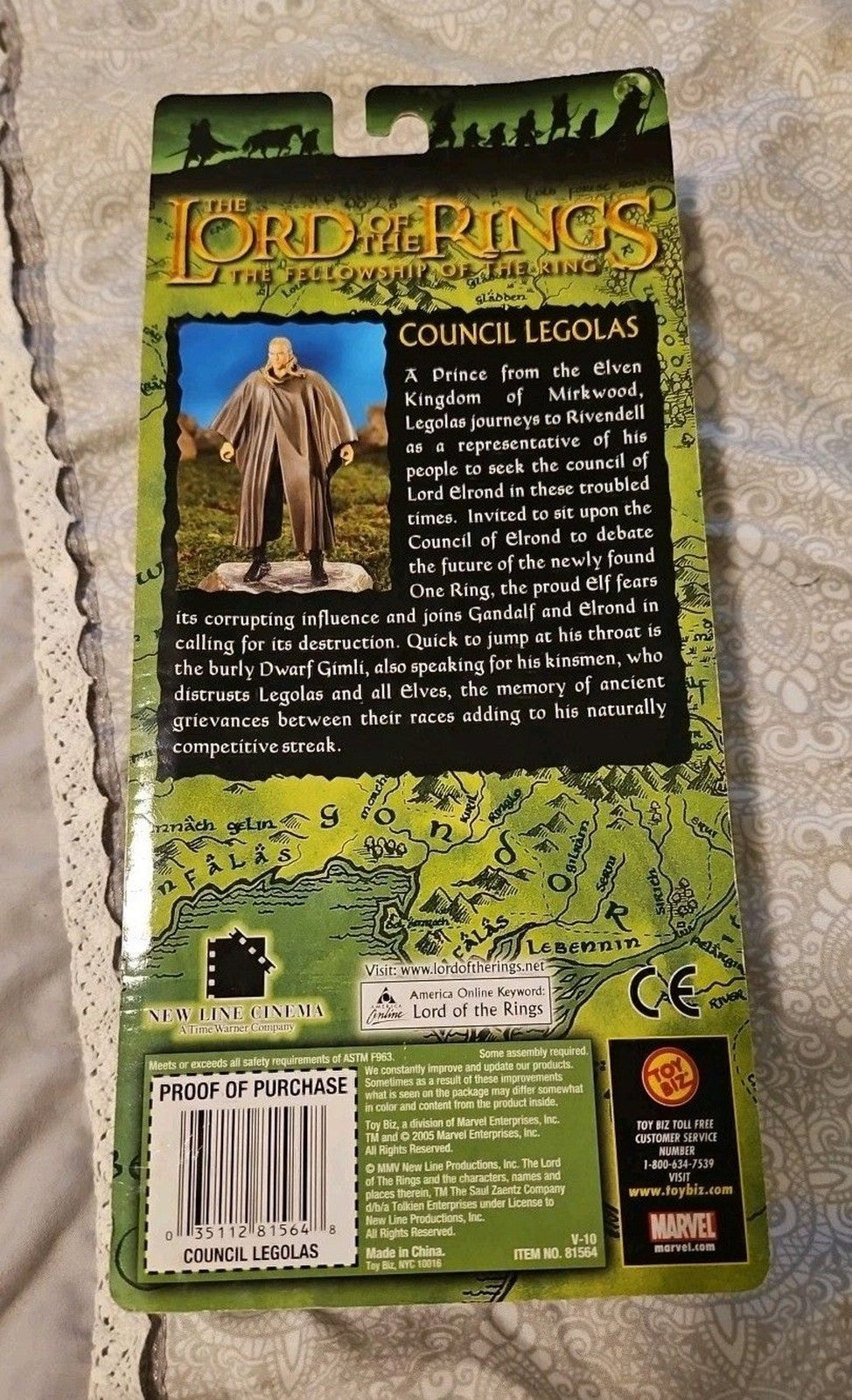 Toybiz Lord Of The Rings LOTR Council Legolas 6.5" Elf Action Figure 2005 NIB