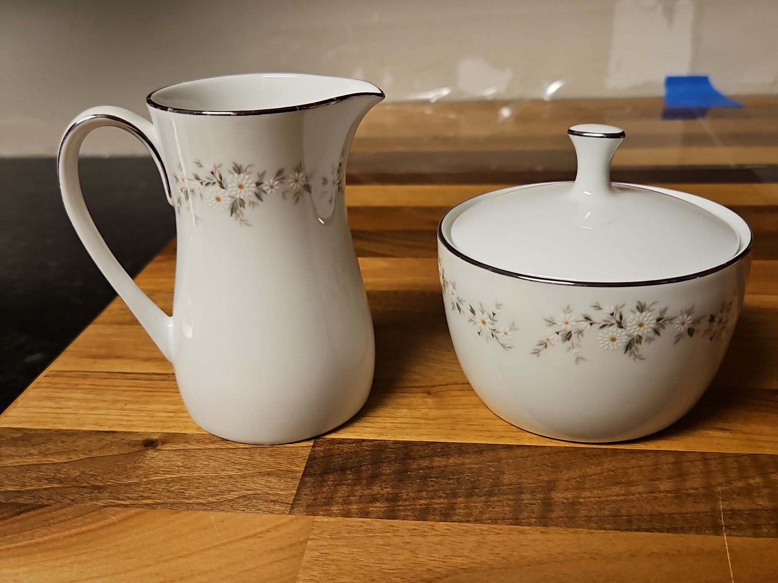 Vintage Noritake Annabelle Sugar Bowl and Creamer Set #6856 Made In Japan