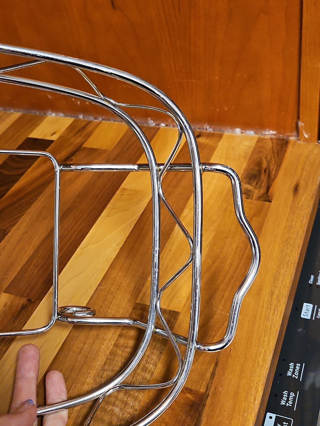 Vintage Chrome Wire Casserole Dish Holder Stand Cradle Rack 13.25 X 9.75 No Dish