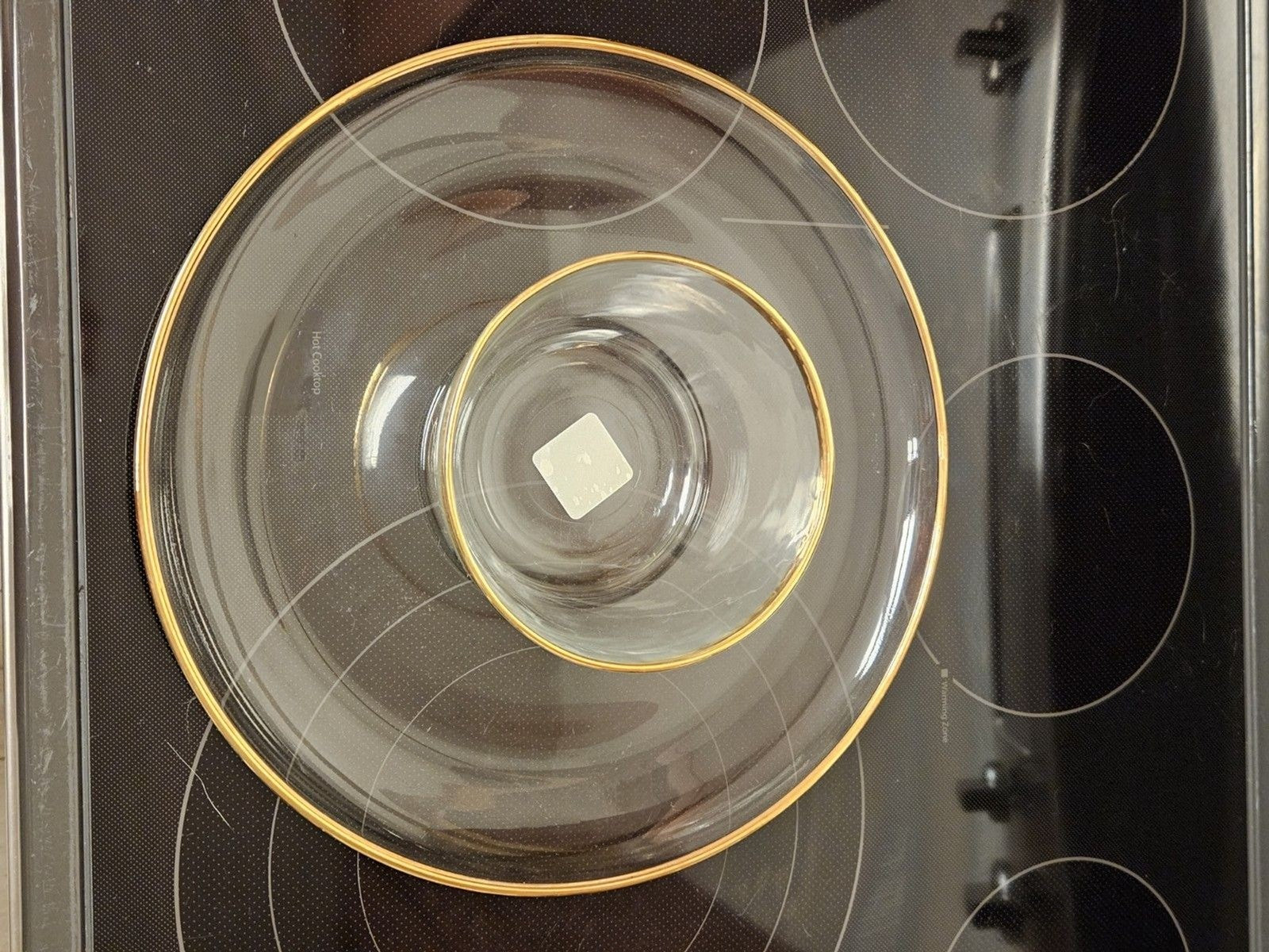 Vintage Toscany Round Serving Tray W/ Dip Bowl 24 Karat Gold Rim Costa D'oro