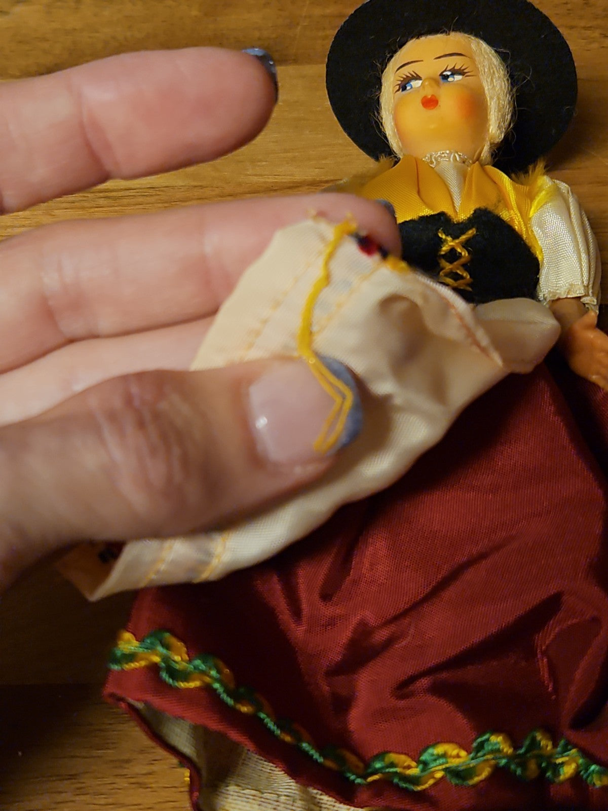 Vintage Eros Doll 750 Germany Traditional Folk Costume Made In Italy Souvenir 7"