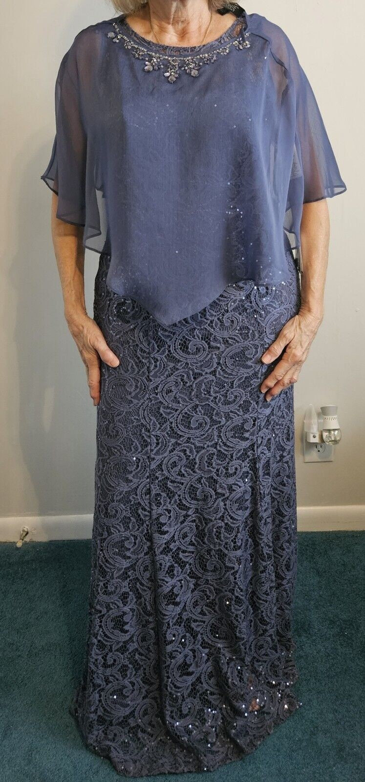 David's Bridal Mother of the Bride NWT Wedgewood Blue Stock Size 6 Unaltered