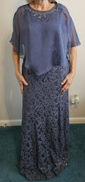 David's Bridal Mother of the Bride NWT Wedgewood Blue Stock Size 6 Unaltered